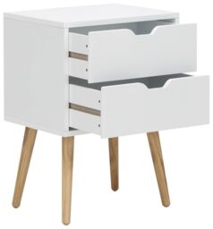 GFW Nyborg Single 2 Drawer Bedside in White - thumbnail 3