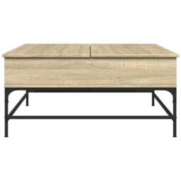 Berkfield Home Comfortable Coffee Table Sonoma Oak 95x95x45 cm Engineered Wood a in Light Oak - Size: 95 x 95 x 45 cm - thumbnail 5