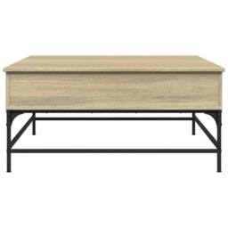 Berkfield Home Comfortable Coffee Table Sonoma Oak 95x95x45 cm Engineered Wood a in Light Oak - Size: 95 x 95 x 45 cm - thumbnail 6