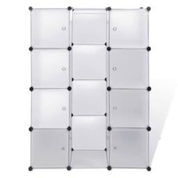 Berkfield Home Modular Cabinet with 9 Compartments 37x115x150 cm White - Size: 37 x 115 x 150 cm - thumbnail 3