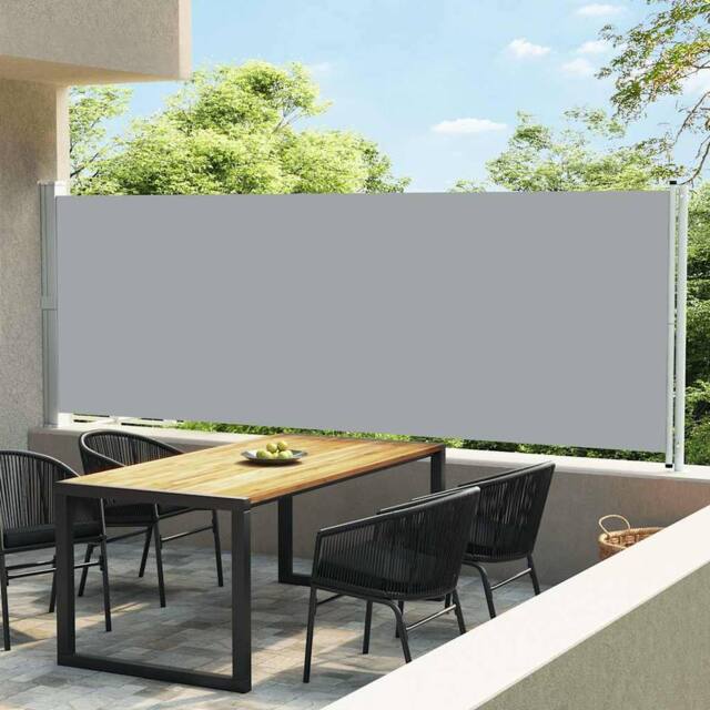 Berkfield Home Patio Retractable Side Awning 600x160 cm Grey - image 1
