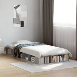 Berkfield Home Bed Frame without Mattress Concrete Grey 90x200 cm - thumbnail 2