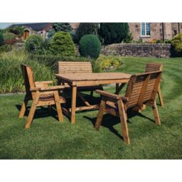 Churnet Valley Garden Furniture Ltd Valley 6 Seater Set 2XC 2XB - Timber - Minimal Assembly Required in Brown - thumbnail 9