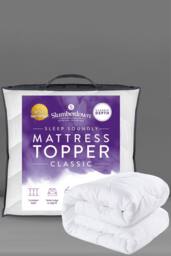 Slumberdown Sleep Soundly 2.5cm Mattress Topper in Off-White - Size: Single Fitted