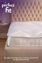 Slumberdown Sleep Soundly 2.5cm Mattress Topper in Off-White - Size: Single Fitted - thumbnail 5