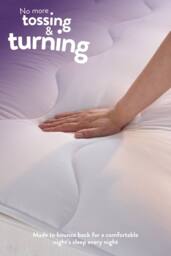 Slumberdown Sleep Soundly 2.5cm Mattress Topper in Off-White - Size: Single Fitted - thumbnail 3