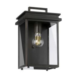 Loops Outdoor IP44 1 Bulb Wall Light Lantern Antique Bronze LED E27 60W d00745 - thumbnail 2