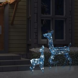 Berkfield Home Acrylic Reindeer Family Christmas Decoration 160 LED Cold White - thumbnail 3