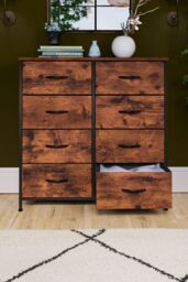 Home Discount Vida Designs Chorley 8 Drawer Chest Of Drawers UKFR Fabric Storage in Brown - thumbnail 8