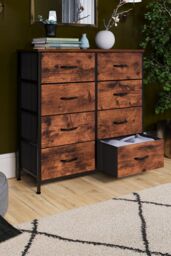 Home Discount Vida Designs Chorley 8 Drawer Chest Of Drawers UKFR Fabric Storage in Brown - thumbnail 7