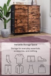Home Discount Vida Designs Chorley 8 Drawer Chest Of Drawers UKFR Fabric Storage in Brown - thumbnail 3