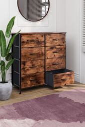 Home Discount Vida Designs Chorley 8 Drawer Chest Of Drawers UKFR Fabric Storage in Brown - thumbnail 1
