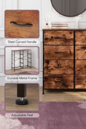 Home Discount Vida Designs Chorley 8 Drawer Chest Of Drawers UKFR Fabric Storage in Brown - thumbnail 4