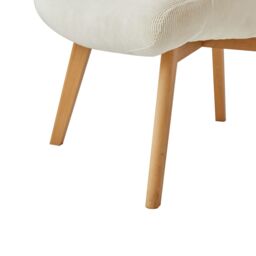 Nordlys Scandinavian Style Wooden Leg Lounge Chair in Beige - thumbnail 6