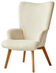 Nordlys Scandinavian Style Wooden Leg Lounge Chair in Beige
