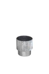 KDMD Silver Tonal Ribbed Cylinder Vase 15cm