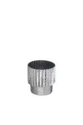 KDMD Silver Tonal Ribbed Cylinder Vase 15cm - thumbnail 2