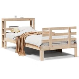 Berkfield Home Bed Frame with Headboard without Mattress 75x190 cm Small Single in Brown - thumbnail 2