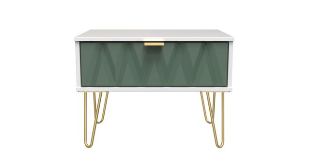 Ready Assembled 2 U Dallas 1 Drawer Wide Side Table (Ready Assembled) in Green - image 1