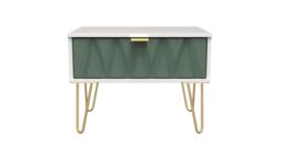 Ready Assembled 2 U Dallas 1 Drawer Wide Side Table (Ready Assembled) in Green - thumbnail 1