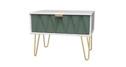 Ready Assembled 2 U Dallas 1 Drawer Wide Side Table (Ready Assembled) in Green - thumbnail 3