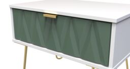 Ready Assembled 2 U Dallas 1 Drawer Wide Side Table (Ready Assembled) in Green - thumbnail 4