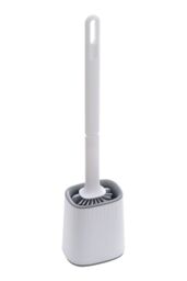 Living and Home Flexible Silicone Toilet Brush and Holder with Detachable Handle in White - thumbnail 3