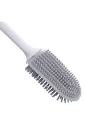 Living and Home Flexible Silicone Toilet Brush and Holder with Detachable Handle in White - thumbnail 5