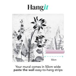 Superfresco Easy Flower Press Mono Print To Order 3m x 2.8m Mural in White - thumbnail 3