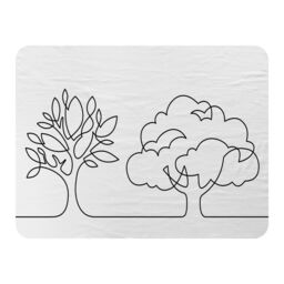 Benjamin Tate Design line drawing of trees Designer Blanket in Natural - Size: 120 cm x 150 cm - thumbnail 1