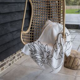 Benjamin Tate Design line drawing of trees Designer Blanket in Natural - Size: 120 cm x 150 cm - thumbnail 3