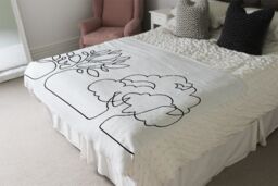 Benjamin Tate Design line drawing of trees Designer Blanket in Natural - Size: 120 cm x 150 cm - thumbnail 4