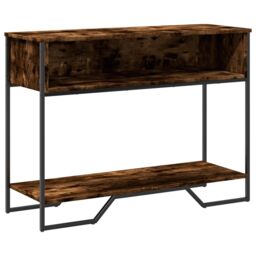 Berkfield Home Console Table Smoked Oak 100x35x74.5 cm Engineered Wood in Brown - thumbnail 2