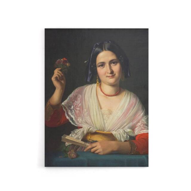 "Artery8 Wilhelm Marstrand Roman Woman in Carnival Costume Canvas Art Print - Size: W12"" x H16""" - image 1