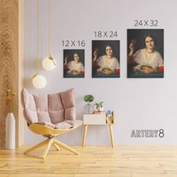 "Artery8 Wilhelm Marstrand Roman Woman in Carnival Costume Canvas Art Print - Size: W12"" x H16""" - thumbnail 4