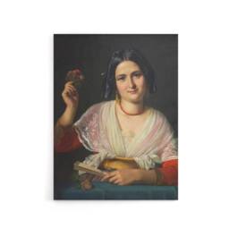 "Artery8 Wilhelm Marstrand Roman Woman in Carnival Costume Canvas Art Print - Size: W12"" x H16""" - thumbnail 1