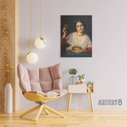 "Artery8 Wilhelm Marstrand Roman Woman in Carnival Costume Canvas Art Print - Size: W12"" x H16""" - thumbnail 3