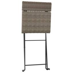 Berkfield Home Folding Bistro Chairs 2 pcs Grey Poly Rattan & Steel - thumbnail 7