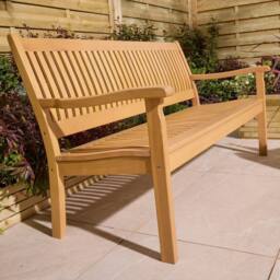 Rowlinsons 1.5m Farnham Bench - Timber - L72 x W161 x H87 cm in Brown - thumbnail 2