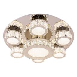 Netlighting Amur Ceiling Light Chrome K9 Crystals 7x LED 4000K in Silver