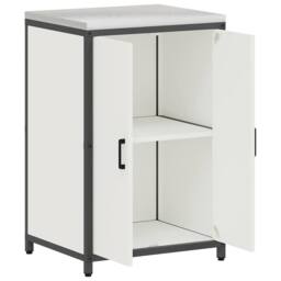 Berkfield Home Kitchen Storage Cabinet with Shelf with Storage with Door White Steel - thumbnail 6
