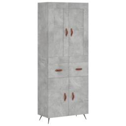 Berkfield Home Highboard Concrete Grey 69.5x34x180 cm Engineered Wood - thumbnail 3