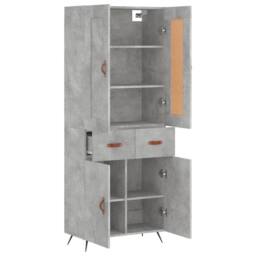 Berkfield Home Highboard Concrete Grey 69.5x34x180 cm Engineered Wood - thumbnail 4