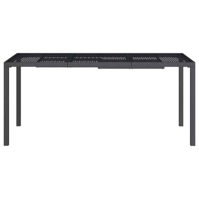 Berkfield Home Garden Table Anthracite 165x80x72 cm Steel in Black - Size: 165 x 80 x 72 cm - image 1
