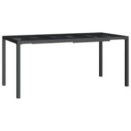 Berkfield Home Garden Table Anthracite 165x80x72 cm Steel in Black - Size: 165 x 80 x 72 cm - thumbnail 3
