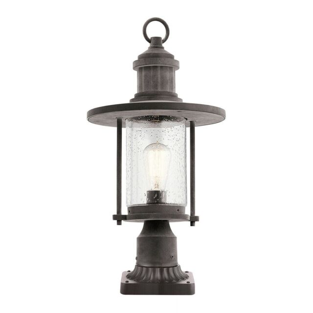 Loops Outdoor IP44 1 Bulb Wall Ground Pedestal Weathered Zinc LED E27 100W