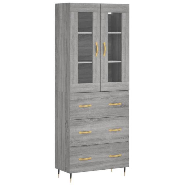Berkfield Home Highboard Grey Sonoma 69.5x34x180 cm Engineered Wood - image 1