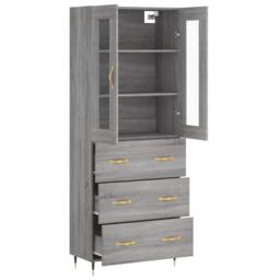 Berkfield Home Highboard Grey Sonoma 69.5x34x180 cm Engineered Wood - thumbnail 4