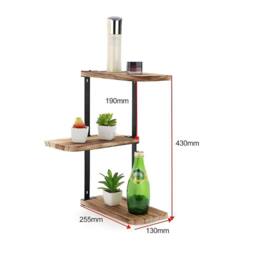 Kelvenix Corner Shelf Modern Floating Wall Shelves Storage Display Shelving in Natural - thumbnail 2