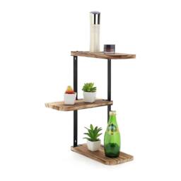 Kelvenix Corner Shelf Modern Floating Wall Shelves Storage Display Shelving in Natural - thumbnail 3